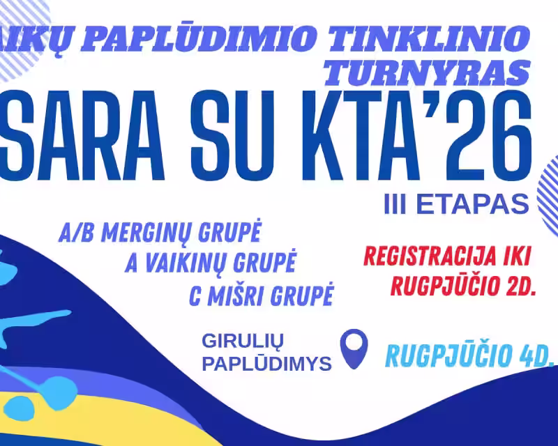 Vaikų paplūdimio tinklinio tunryras ,,VASARA SU KTA'26'' III etapas nuotrauka 1