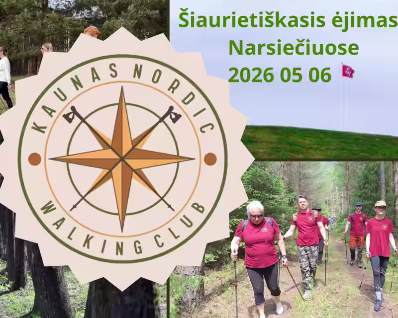 Šiaurietiškojo ėjimo nemokamas praktinis lauko seminaras Narsiečiuose, Kaune nuotrauka 1