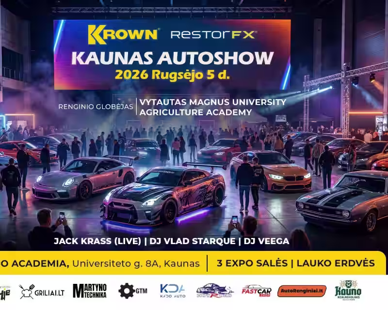 Krown Kaunas Autoshow 2026 Rugsėjo 5 d. (Powered by RestorFX) nuotrauka 1