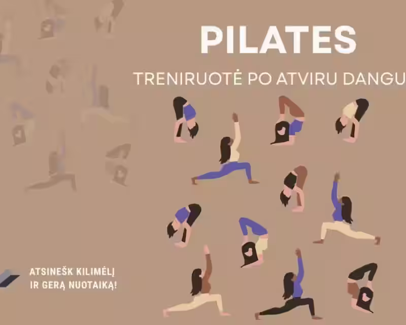 PILATES TRENIRUOTĖ PO ATVIRU DANGUMI  nuotrauka 1