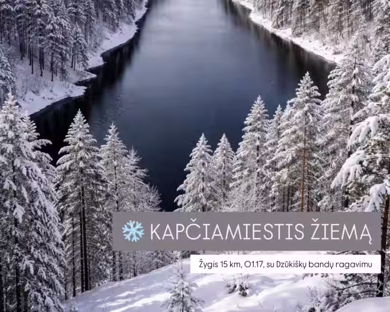 KAPČIAMIESTIS ŽIEMĄ: žygis miškais, kalvomis, šalia ežerų (Lazdijų r.) nuotrauka 1