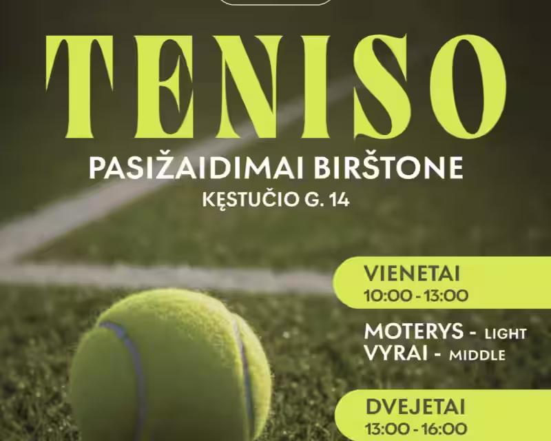 TENISO VIENETŲ IR DVEJETŲ PASIŽAIDIMAI BIRŠTONE nuotrauka 1