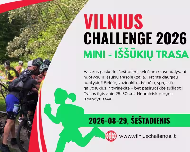 Vilnius Challenge 2026, MINI 2026-08-29 Iššūkių trasa (žalia) nuotrauka 1