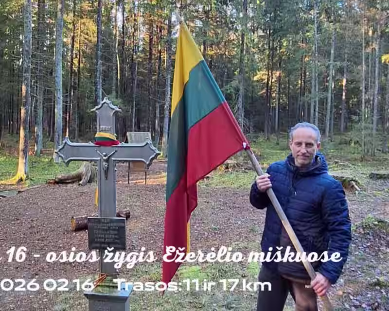 Vasario 16 - osios žygis Ežerėlio miškuose (Kauno raj.). Trasos 11 ir 17 km. nuotrauka 1