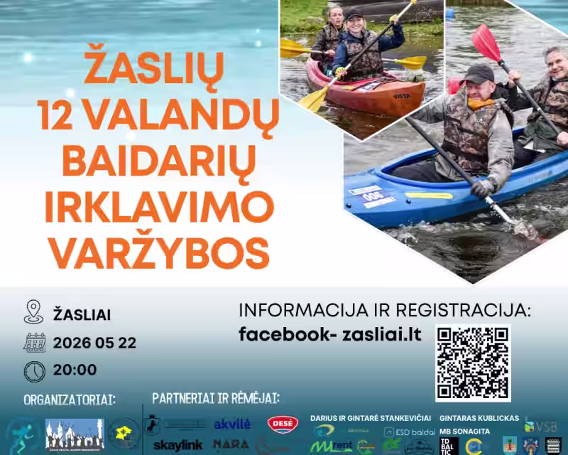 ŽASLIŲ 12 VALANDŲ BAIDARIŲ IRKLAVIMO VARŽYBOS 2026 nuotrauka 1