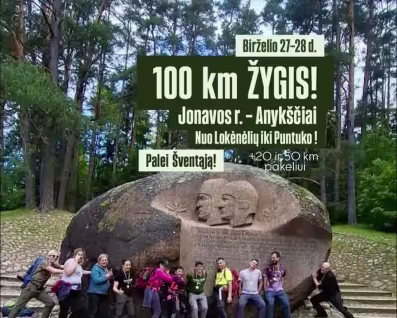 Einam 100! Žygis palei Šventąją: nuo Lokėnėlių iki Puntuko (2026) nuotrauka 1