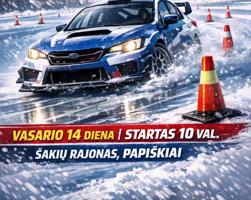 Greituminis slalomas Papiškių ledo trasoje 2026 nuotrauka 1