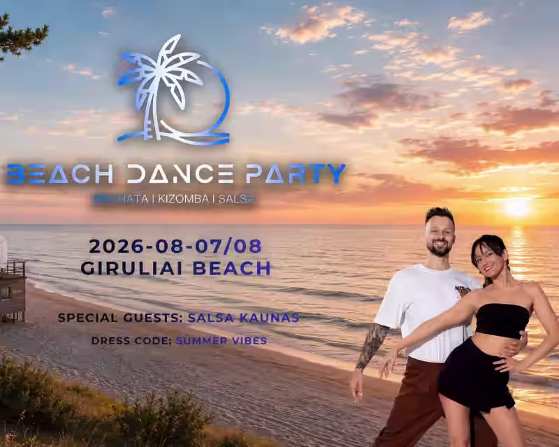 Beach Dance Party Weekend | 2026 08 07/08 Giruliai Beach | Guest teachers Ovidijus&Viktorija nuotrauka 1