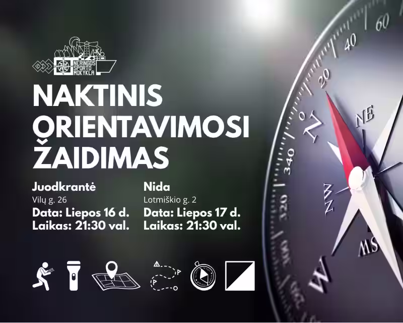 Naktinis orientavimosi žaidimas Neringoje 2026 nuotrauka 1