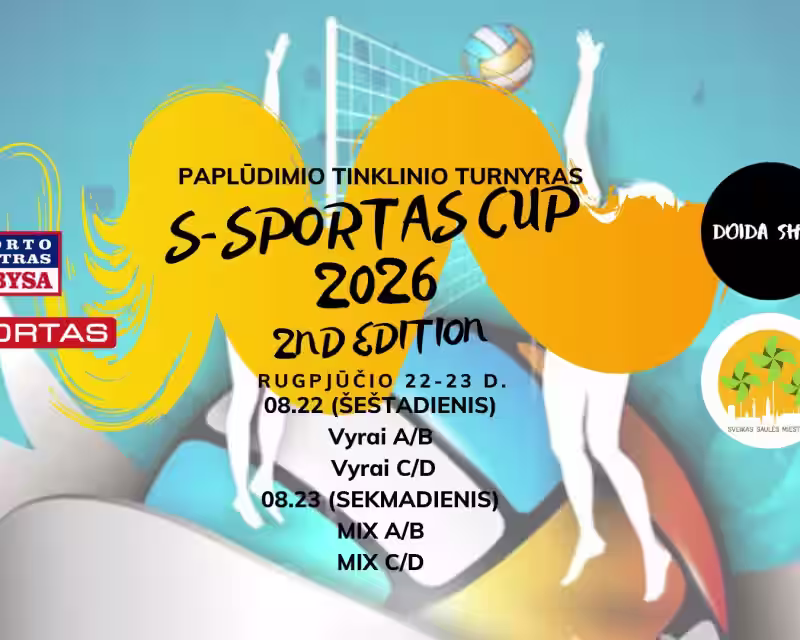 S-Sportas CUP 2026 2nd edition - Vyrų ir MIX A/B, C/D lygių paplūdimo tinklinio turnyras nuotrauka 1