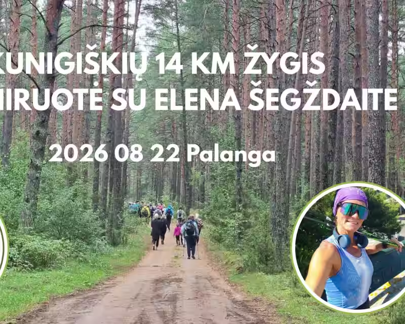 Kunigiškių 14 km žygis + šiaurietiškojo ėjimo treniruotė su Elena Šegždaite nuotrauka 1