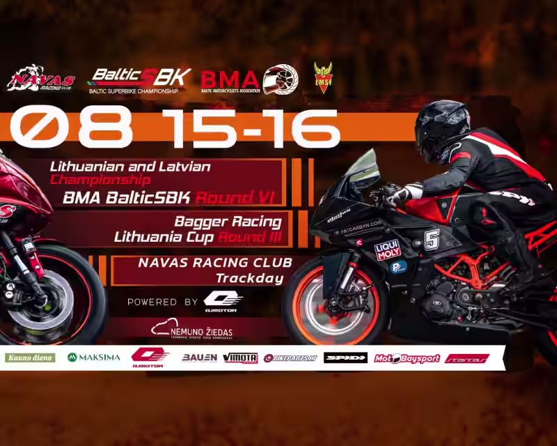 BMA BalticSBK, Lietuvos ir Latvijos čempionato VI etapas, Bagger Cup III & NavasRacingClub Trackday nuotrauka 1