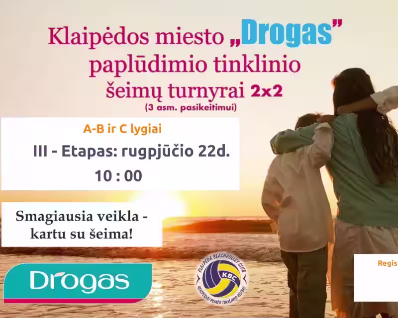 DROGAS šeimų turnyras 2x2 (galimi keitimai) A-B ir C lygiai. III-as etapas nuotrauka 1