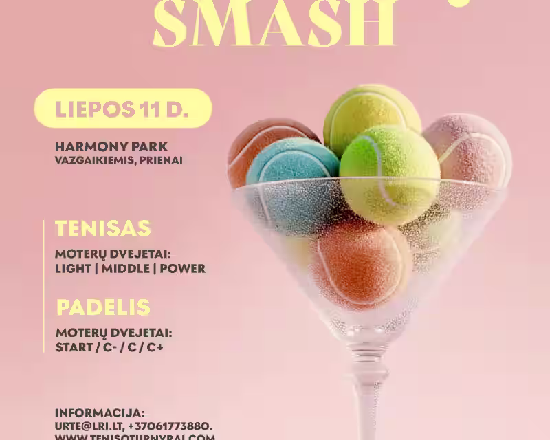 SPALVŲ SMASH: MOTERŲ TENISO BEI PADELIO TURNYRAS HARMONY PARK’E 2026 nuotrauka 1