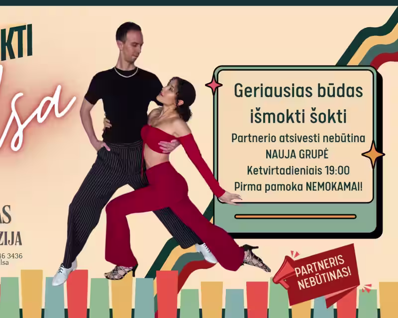LEARN TO DANCE SALSA - NAUJA GRUPĖ pradedantiesiems nuotrauka 1