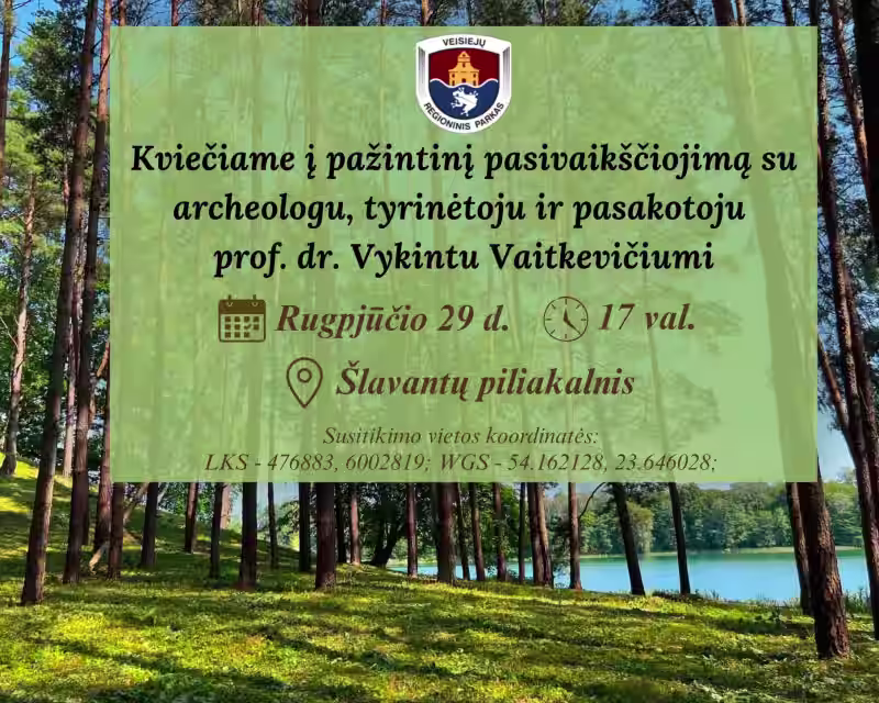 Pažintinis pasivaikščiojimas su prof. dr. Vykintu Vaitkevičiumi Veisiejų regioniniame parke nuotrauka 1
