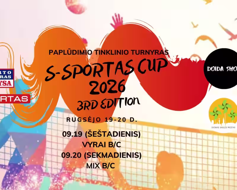 S-Sportas CUP 2026 3rd edition - Vyrų B/C ir MIX B/C lygio paplūdimio tinklinio turnyras nuotrauka 1