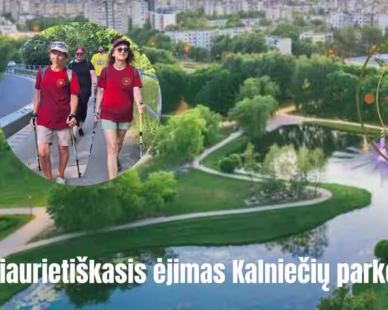 Šiaurietiškojo ėjimo mokymai pradedantiesiems Kalniečių parke nuotrauka 1