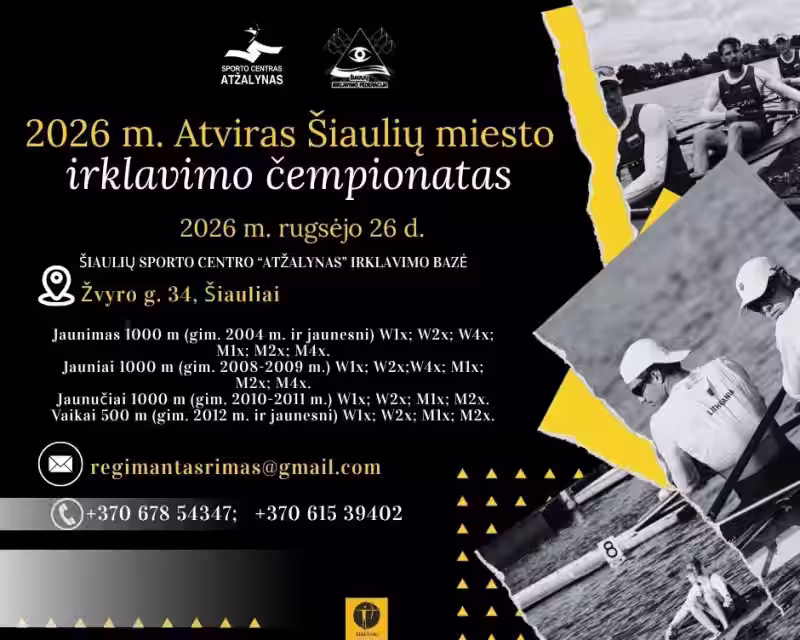 2026 M. ATVIRAS ŠIAULIŲ MIESTO IRKLAVIMO ČEMPIONATAS nuotrauka 1