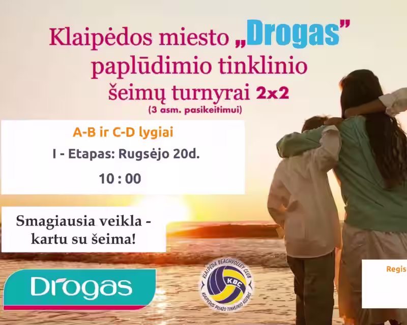 DROGAS šeimų turnyras 2x2 (galimi keitimai) A-B ir C-D lygiai. I-mas etapas nuotrauka 1
