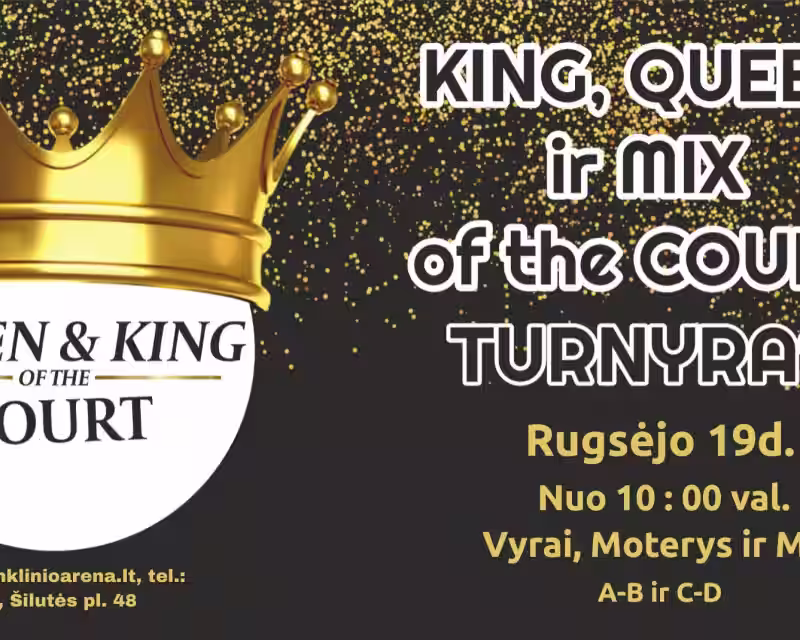 Queen and King (MIX taip pat) of the court turnyras - A-B ir C-D lygiai nuotrauka 1