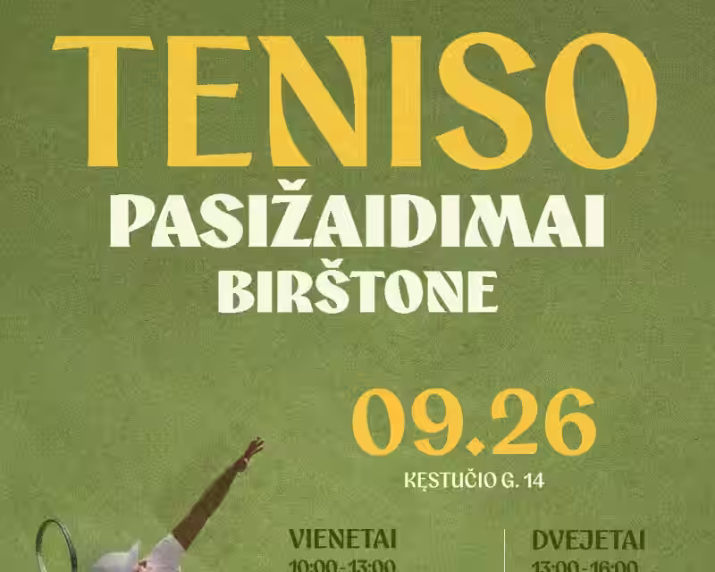 TENISO VIENETŲ IR DVEJETŲ PASIŽAIDIMAI BIRŠTONE nuotrauka 1