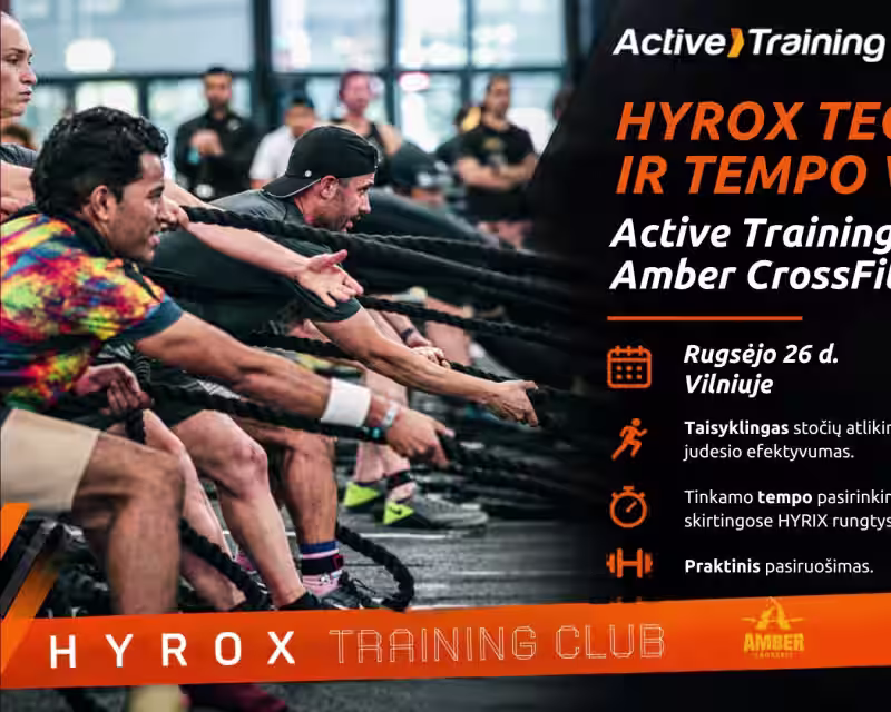 Active Training x Amber CrossFit HYROX technikos ir tempo valdymas nuotrauka 1