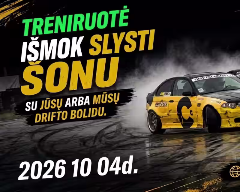 Drifto treniruotė / Drift Academy LT / Vilniaus r. su Jūsų arba mūsų bolidu. nuotrauka 1