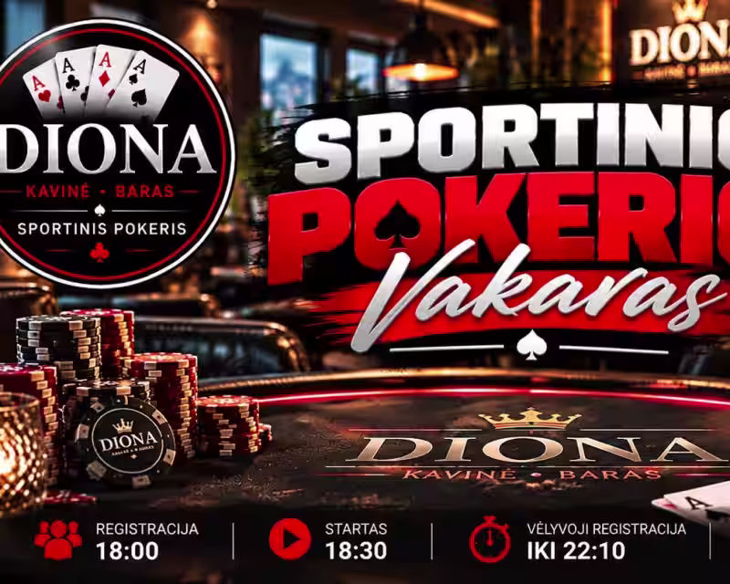 🏆 SPALIO STARTAS | SPORTINIO POKERIO VAKARAS | DIONA ♠️ nuotrauka 1