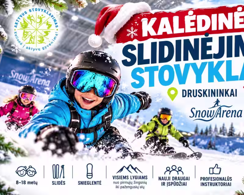 🎄❄️ KALĖDINĖ VAIKŲ SLIDINĖJIMO STOVYKLA | DRUSKININKAI ⛷️🏂 nuotrauka 1
