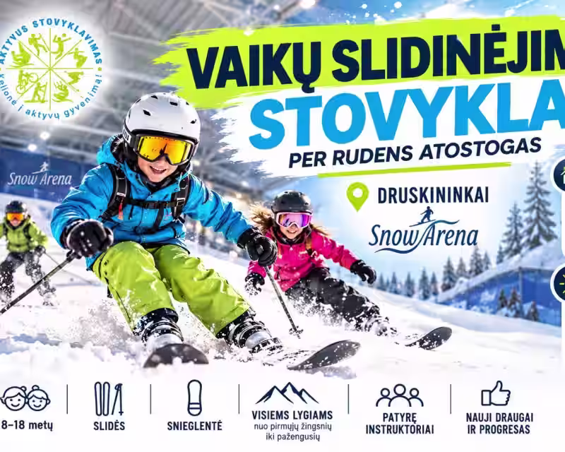 ❄️⛷️ VAIKŲ SLIDINĖJIMO STOVYKLA PER RUDENS ATOSTOGAS | DRUSKININKAI 🏂 nuotrauka 1