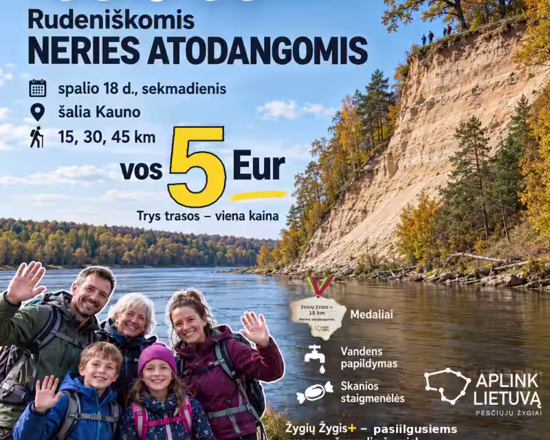 ŽYGIŲ ŽYGIS+ rudeniškomis Neries atodangomis šalia Kauno nuotrauka 1