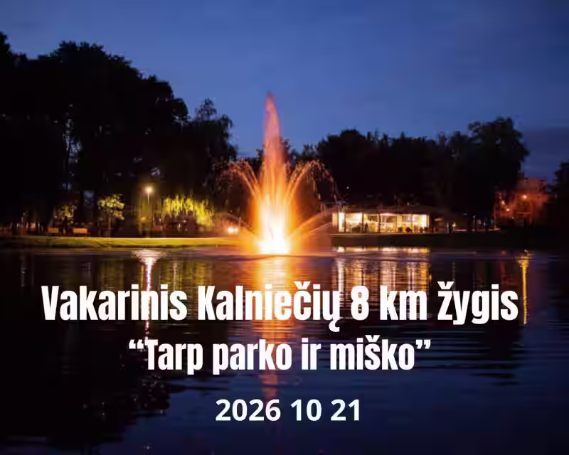 Vakarinis Kalniečių 8 km žygis "Tarp parko ir miško" Kaune nuotrauka 1
