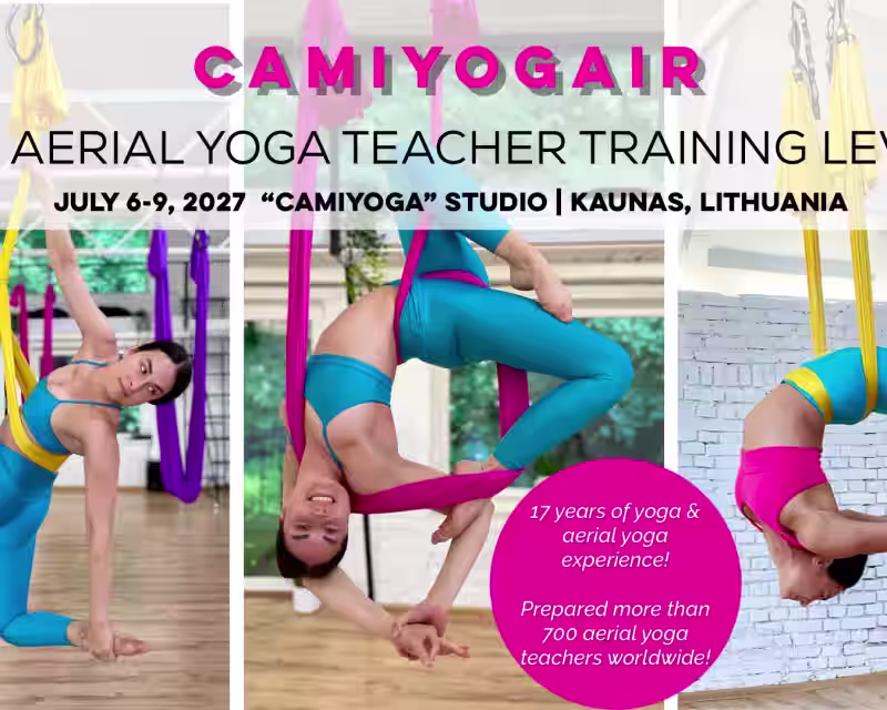 In person Aerial Yoga Teacher Training Course Level 3 with CamiyogAIR nuotrauka 1