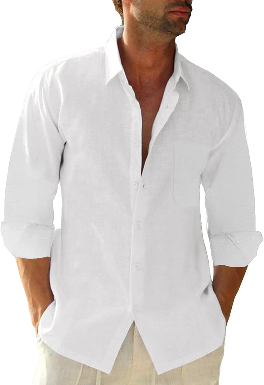 Hommes Chemise Lin Coton