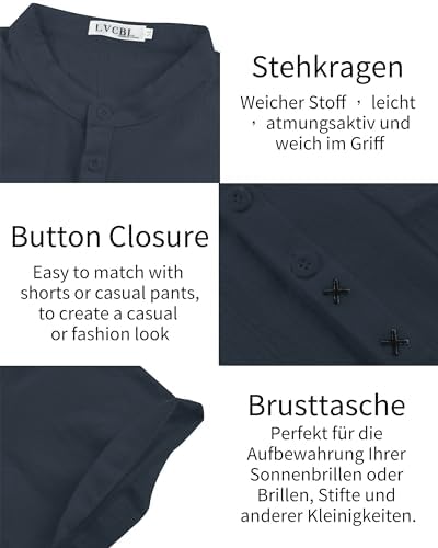 Vue 5 de Hommes Casual Coton Lin