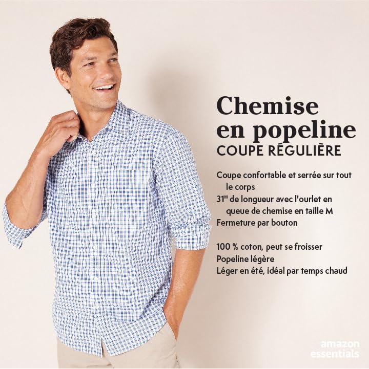 Vue 2 de Homme Chemise En Popeline