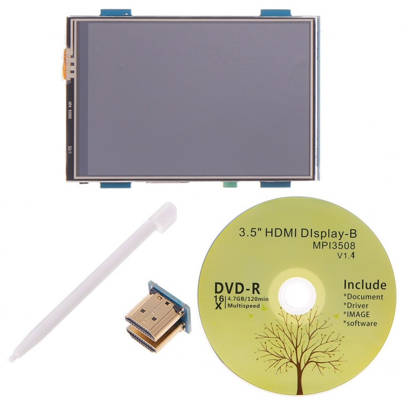 Ecran Tactile 3.5" LCD HDMI Compatible Raspberry PI4 Modèle B (SANS CD) — TET Electronics Tunisie