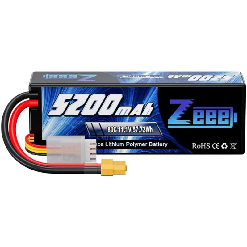Batterie Lipo 3S 80C 5200mAh Avec Connecteur XT60 (ZEE) — TET Electronics Tunisie