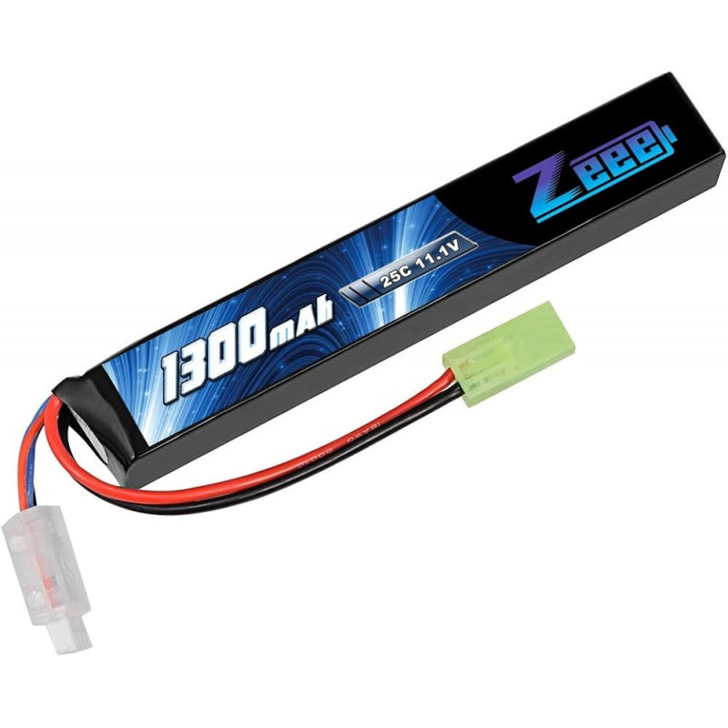 Batterie Lipo Airsoft 3S Zeee 11,1 V 1300 mAh 25 C avec connecteur Mini Tamiya — TET Electronics Tunisie