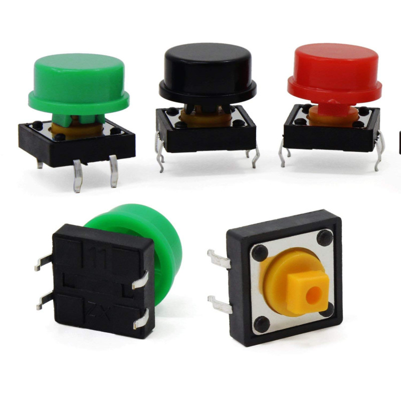 Bouton Tactile Switch 12*12*7.3 mm avec Capuchon — TET Electronics Tunisie