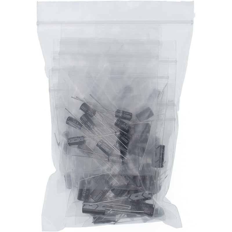 Kit Condensateurs électrolytiques en aluminium 120 Pièces 12 Valeurs 0.22uF-470uF — TET Electronics Tunisie