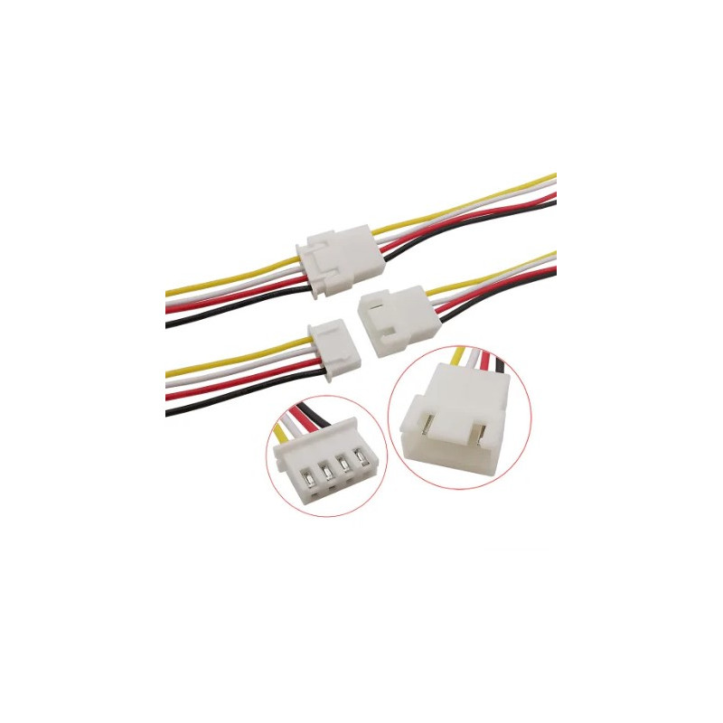 Connecteur JST XH2.54 , 4 broches Mâle + Femelle avec câble de 20 cm — TET Electronics Tunisie