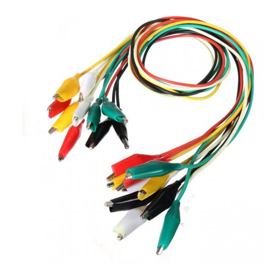 Jeux De 10 Cordons À Pinces Crocodiles 50CM — TET Electronics Tunisie