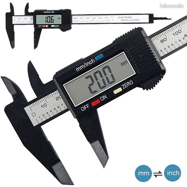 Pied à Coulisse Digital en Fibre de Carbone 150mm 6" — TET Electronics Tunisie