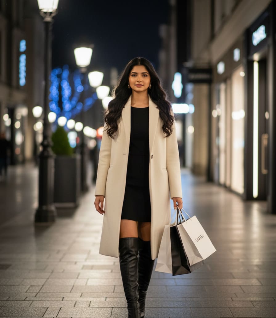 Luxury shopping woman