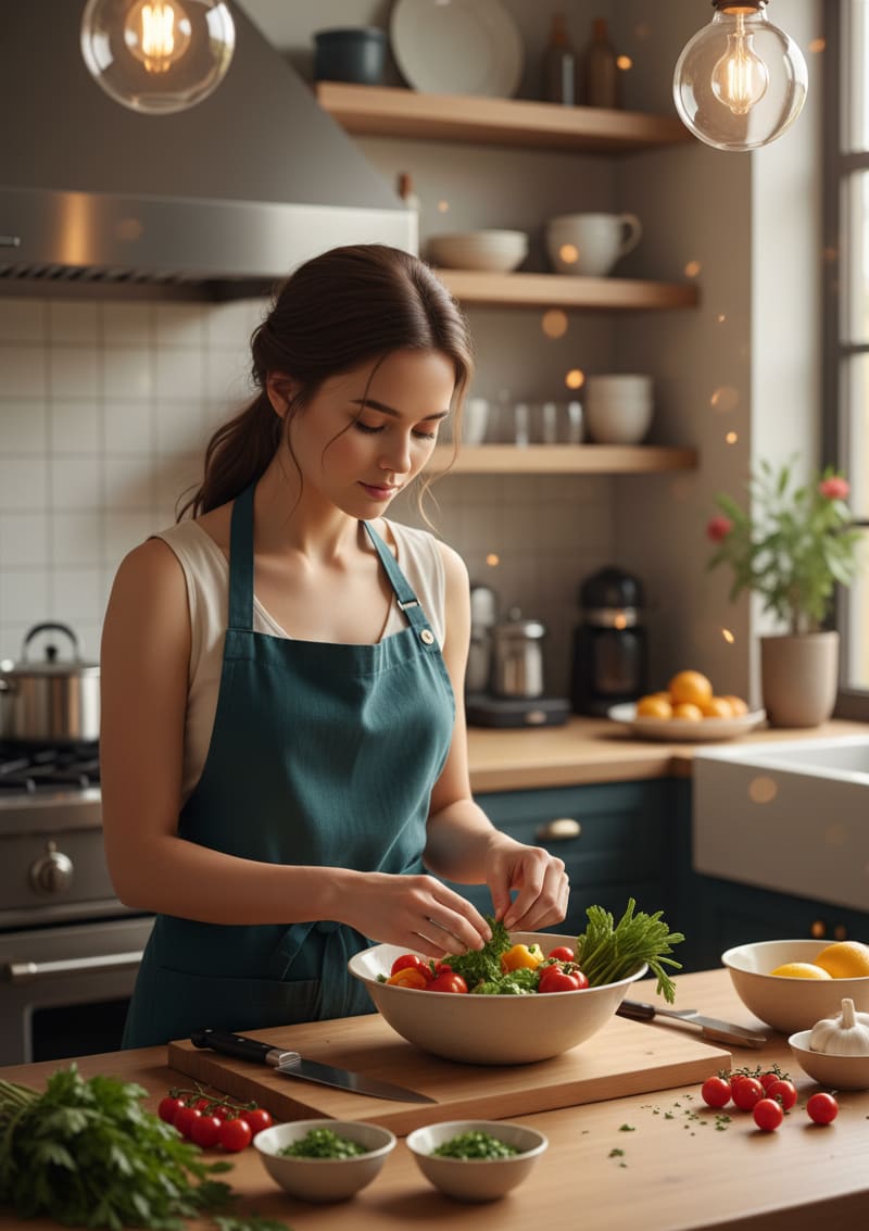 Gourmet kitchen woman