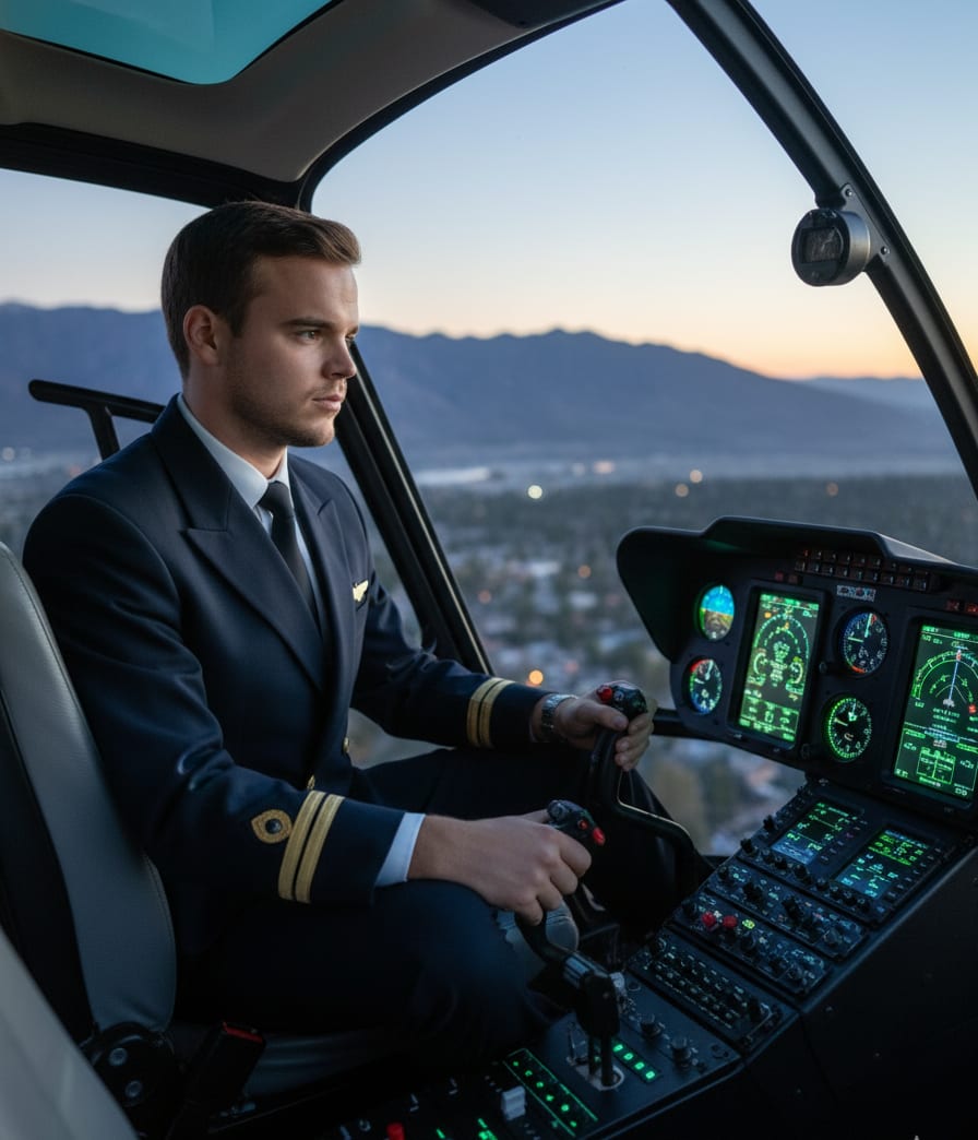 Helicopter pilot man