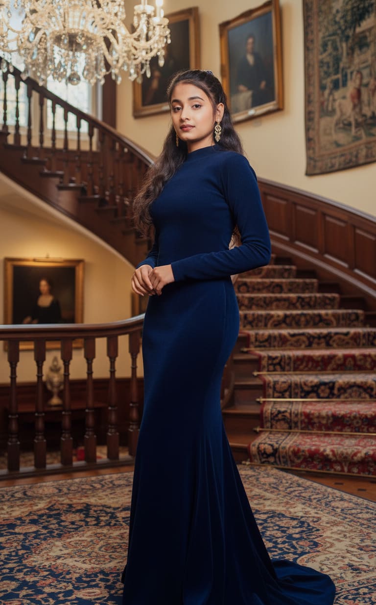 Historic mansion woman