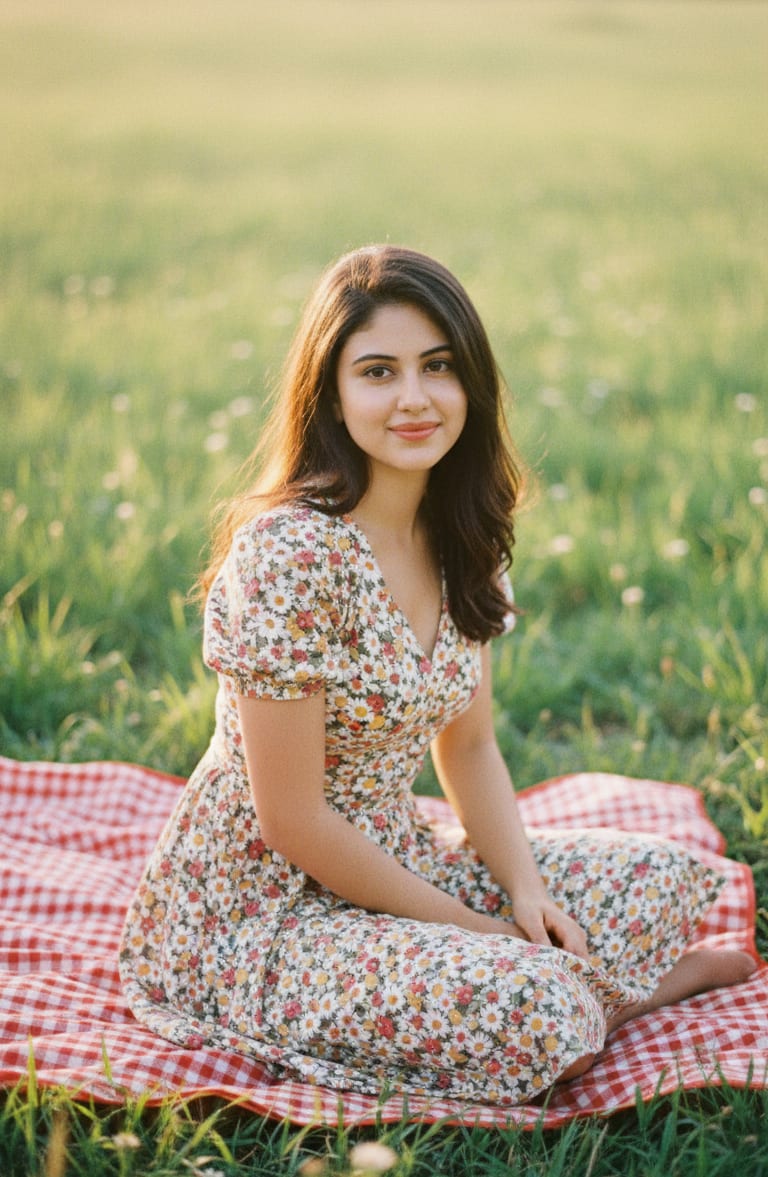 Vintage Woman Picnic